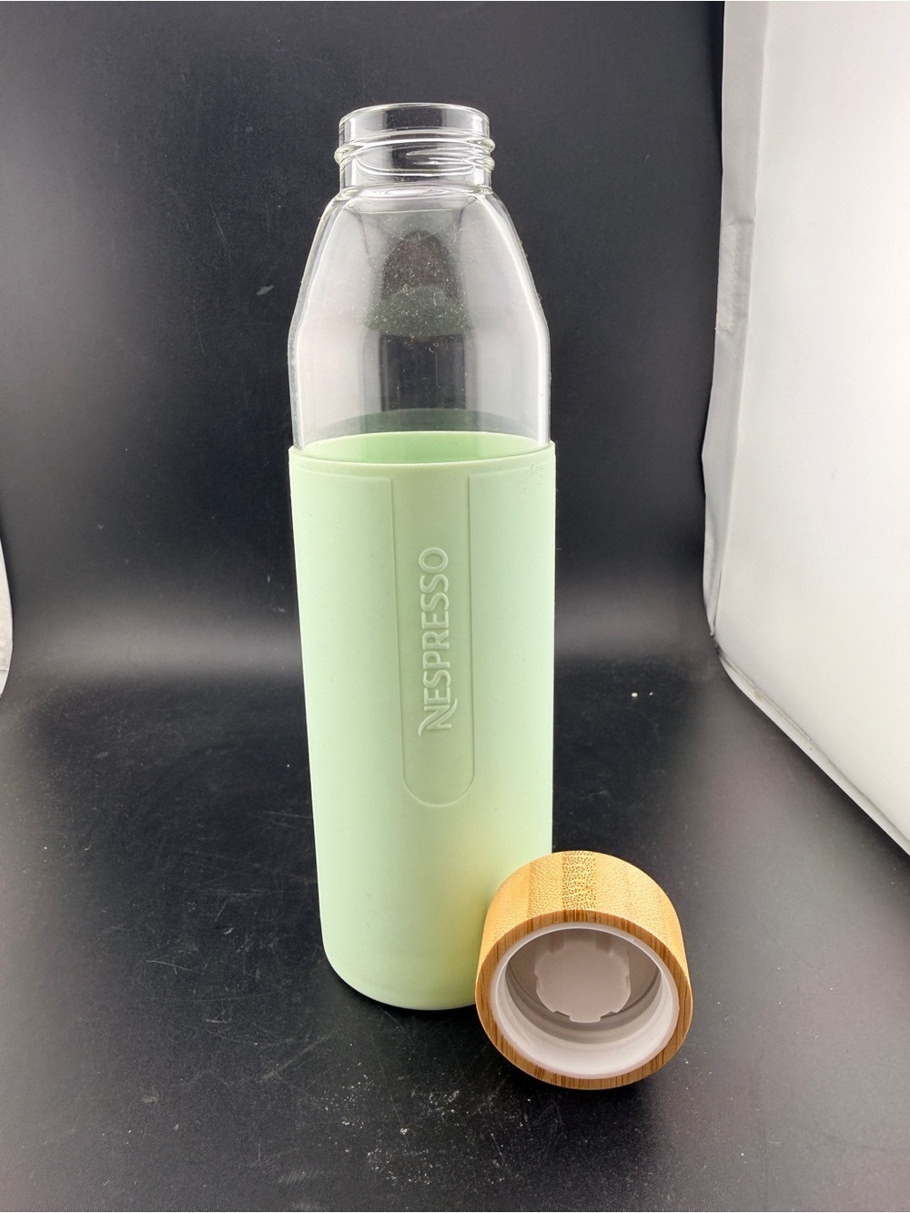 Nespresso Collections Mint Green Reusable Glass Water Bottle